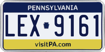PA license plate LEX9161