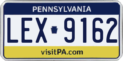 PA license plate LEX9162