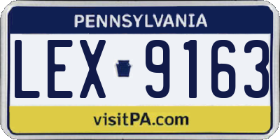 PA license plate LEX9163
