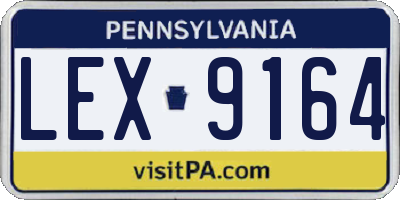 PA license plate LEX9164