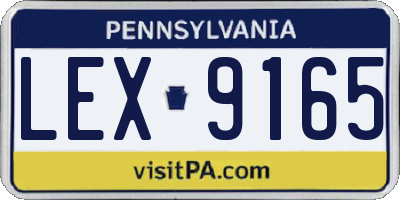 PA license plate LEX9165