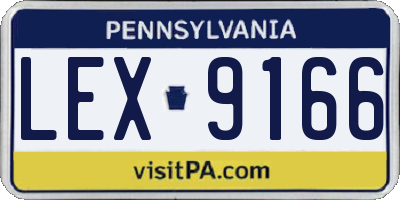 PA license plate LEX9166