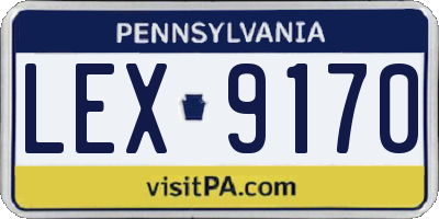 PA license plate LEX9170