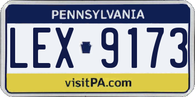 PA license plate LEX9173