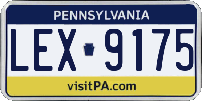 PA license plate LEX9175