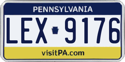 PA license plate LEX9176