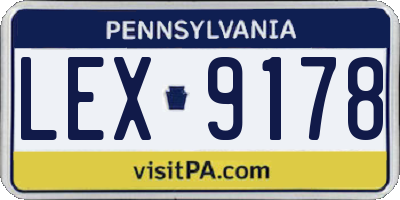 PA license plate LEX9178