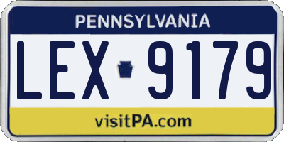 PA license plate LEX9179