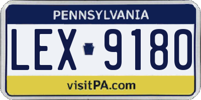 PA license plate LEX9180