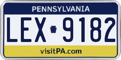 PA license plate LEX9182