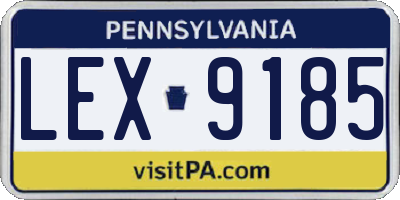 PA license plate LEX9185