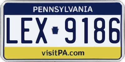 PA license plate LEX9186