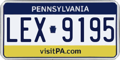 PA license plate LEX9195