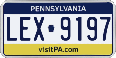 PA license plate LEX9197