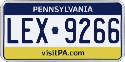 PA license plate LEX9266