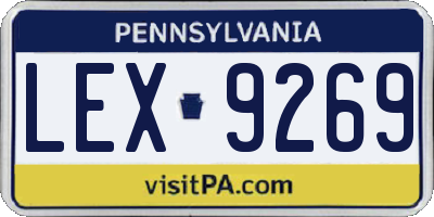 PA license plate LEX9269