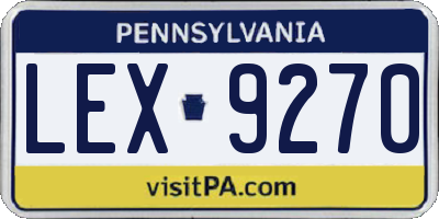 PA license plate LEX9270
