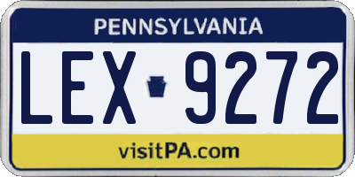 PA license plate LEX9272