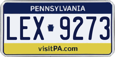 PA license plate LEX9273