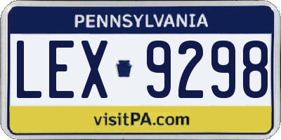 PA license plate LEX9298