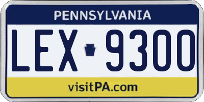 PA license plate LEX9300