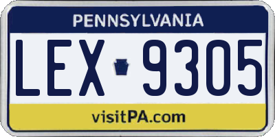 PA license plate LEX9305