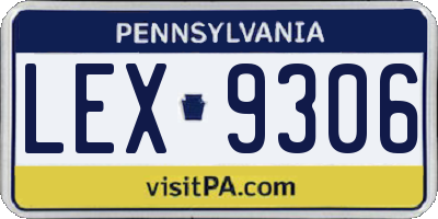 PA license plate LEX9306
