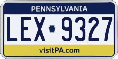 PA license plate LEX9327