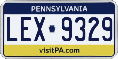 PA license plate LEX9329