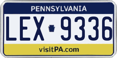 PA license plate LEX9336