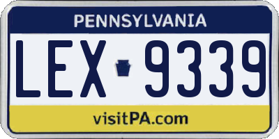 PA license plate LEX9339
