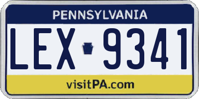 PA license plate LEX9341