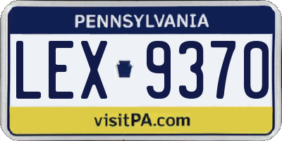 PA license plate LEX9370