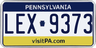 PA license plate LEX9373