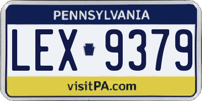 PA license plate LEX9379