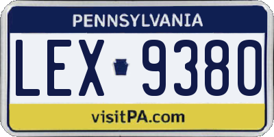 PA license plate LEX9380