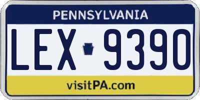 PA license plate LEX9390