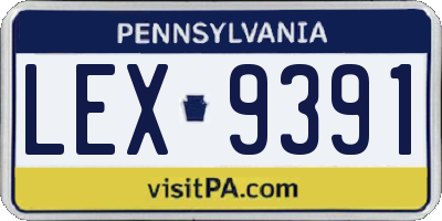 PA license plate LEX9391