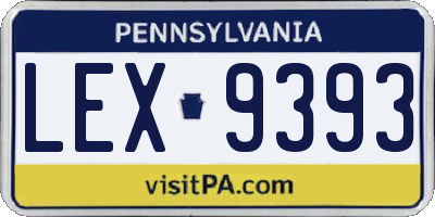 PA license plate LEX9393