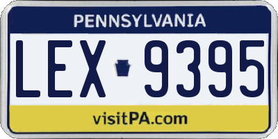 PA license plate LEX9395