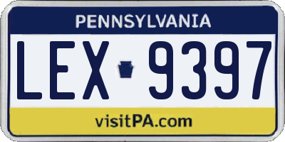 PA license plate LEX9397