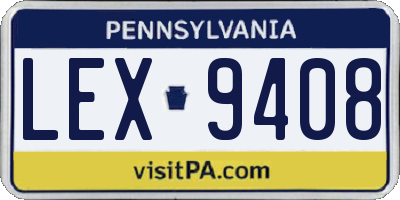 PA license plate LEX9408