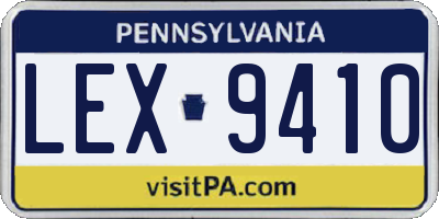 PA license plate LEX9410