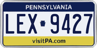 PA license plate LEX9427