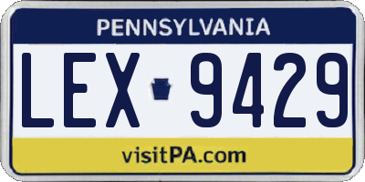 PA license plate LEX9429