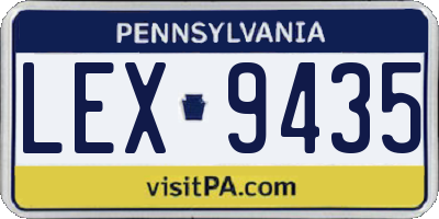 PA license plate LEX9435