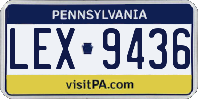PA license plate LEX9436