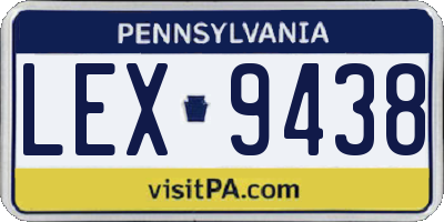 PA license plate LEX9438