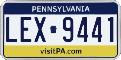PA license plate LEX9441