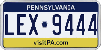 PA license plate LEX9444